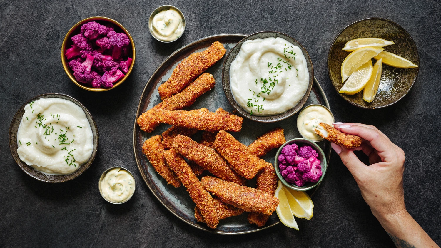  domácí rybí prsty & květáková kaše v keto verzi