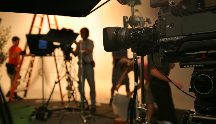 filmový set, kamera, herci