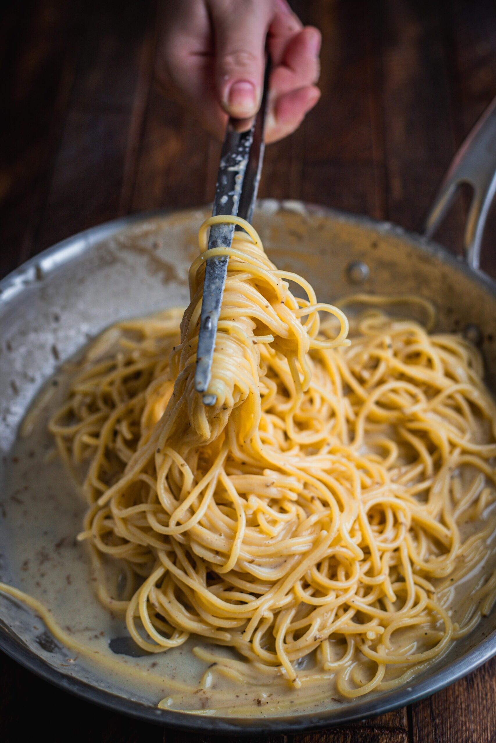 testoviny s lanyzem (pasta al tartufo)