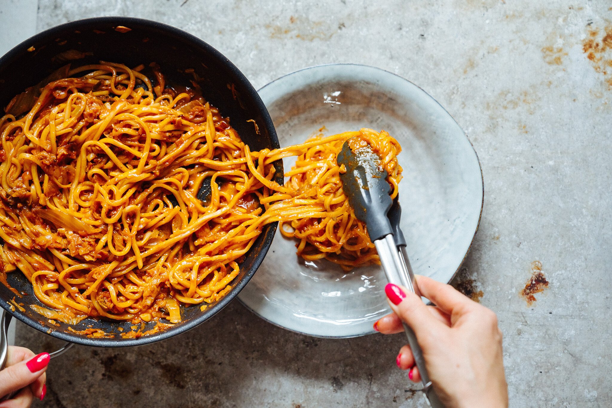Carbonara po asijsku. Kimči udon nudle uvaříte do 10 minut
