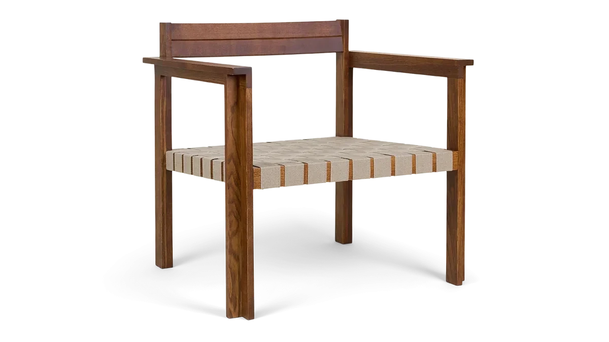Symmetry easy chair, honey ash wood / oat