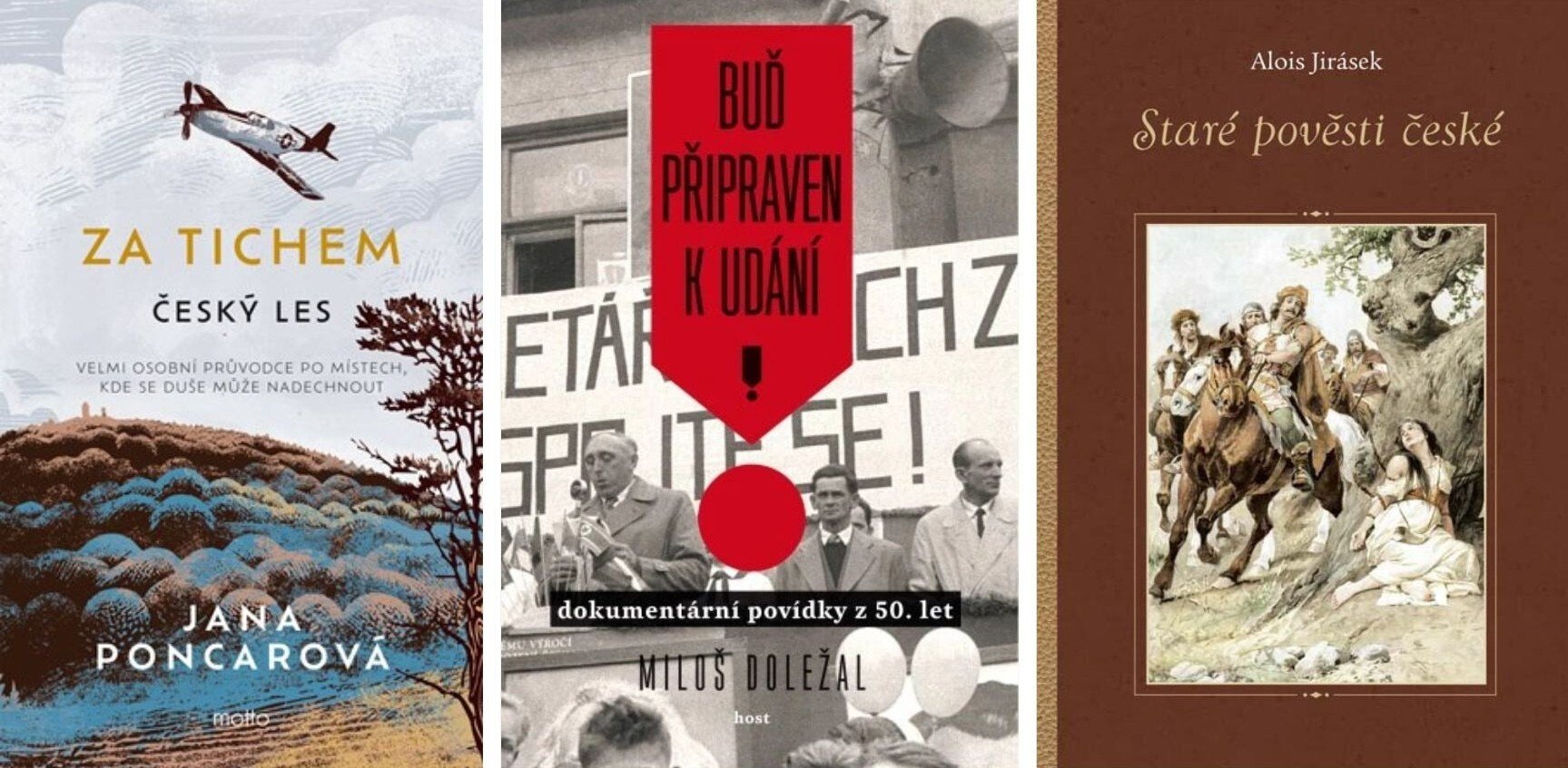 Obálky knih z nakladatelství Motto, Host a Plot