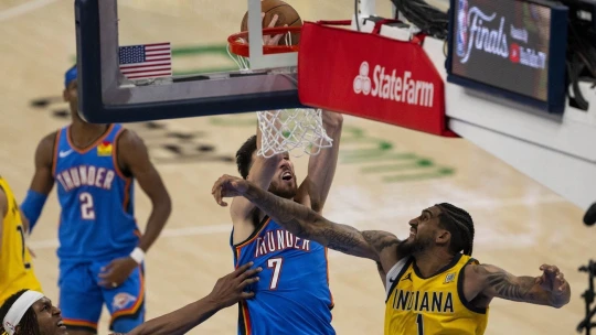 V souboji kdo s koho ovládla letošní NBA Oklahoma. Indianu porazila až v sedmém závěrečném zápase