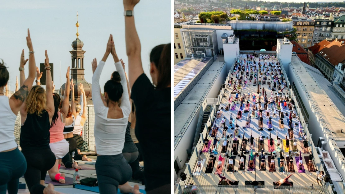 Pražské zahrady, střechy i mosty. Letní jógový průvodce lekcemi pod širým nebem