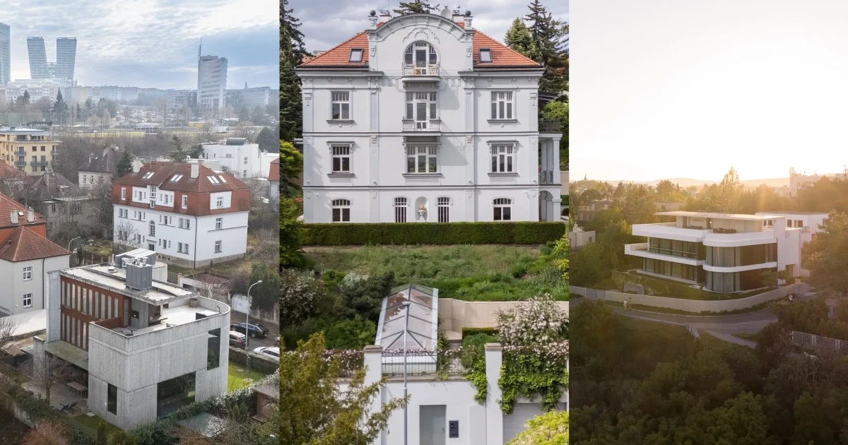 Baba, Vinohrady, Podolí. Na prodej jsou tři mimořádné vily od českých architektů