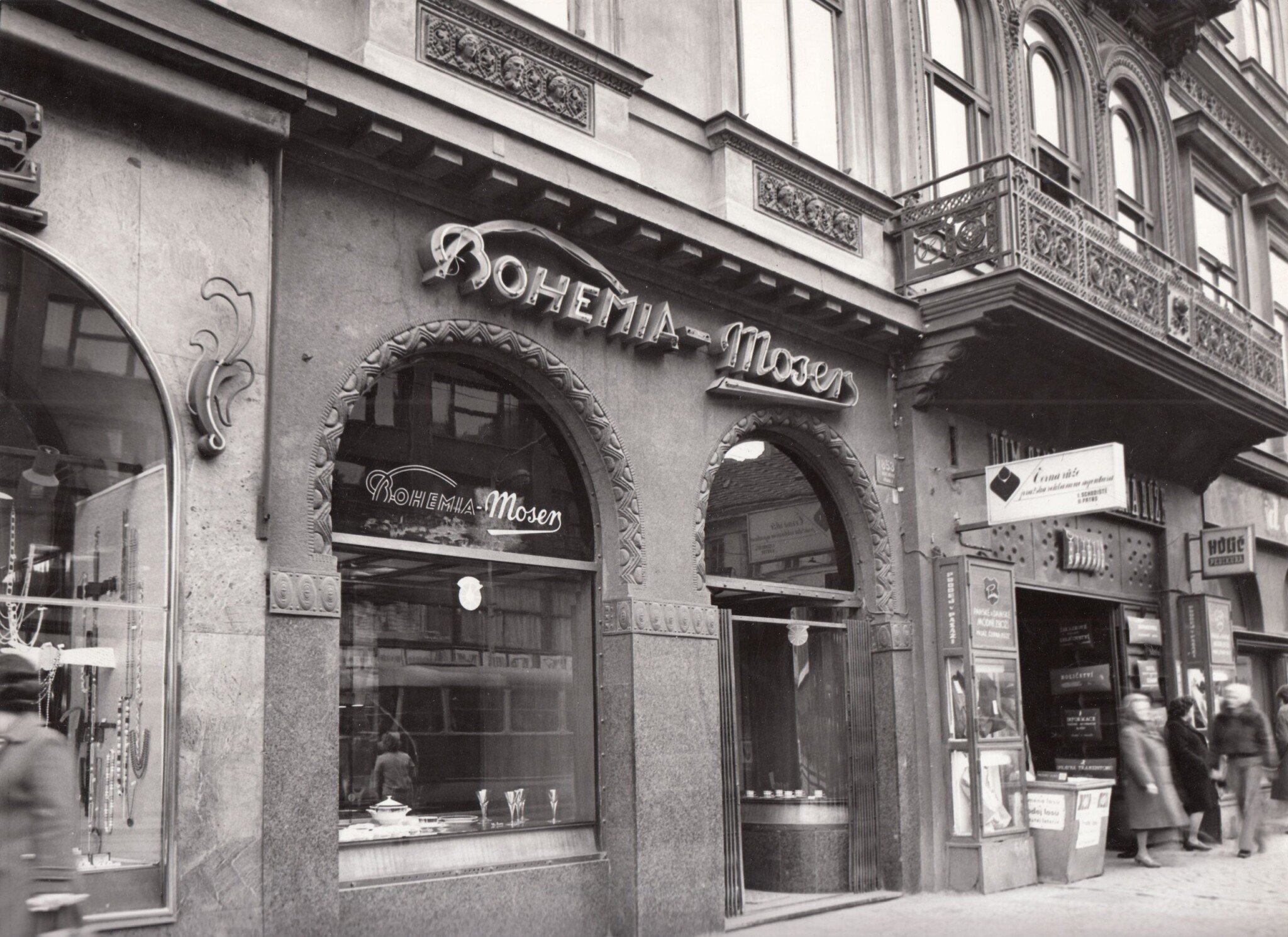 Prodejna Bohemia – Moser v roce 1974