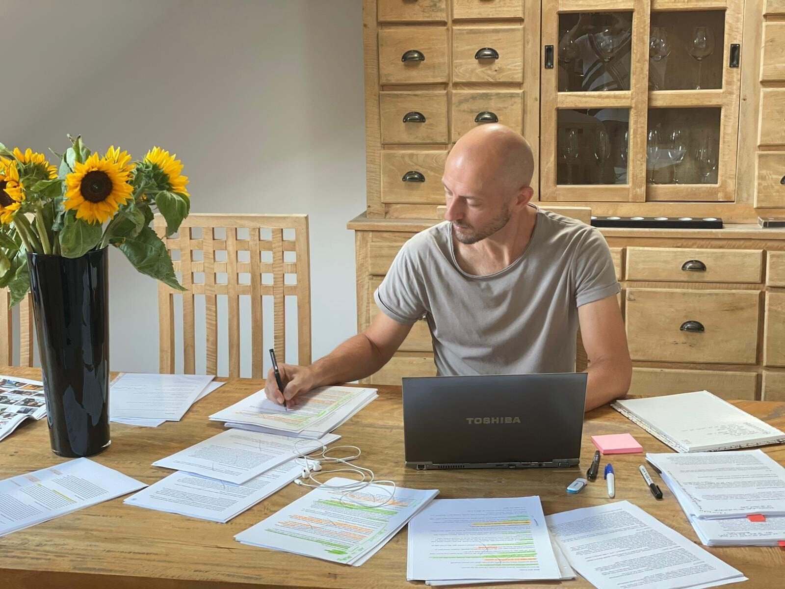 Martin Moravec při psaní