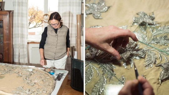 Trpělivost, nit a hedvábí. Jak se zachraňují šaty, které pamatují císaře