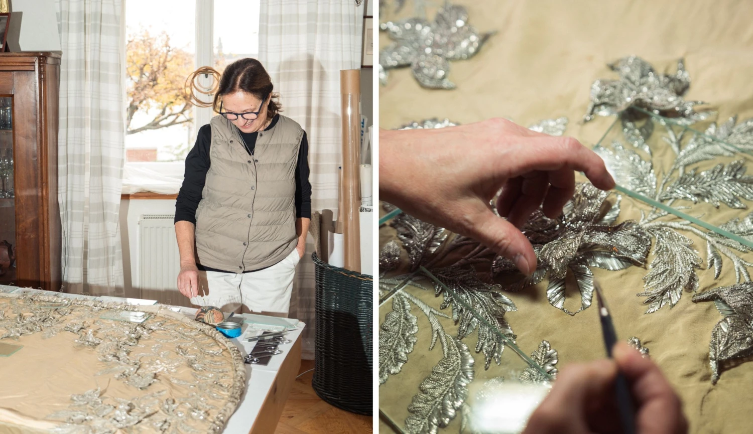 Trpělivost, nit a&nbsp;hedvábí. Jak se zachraňují šaty, které pamatují císaře