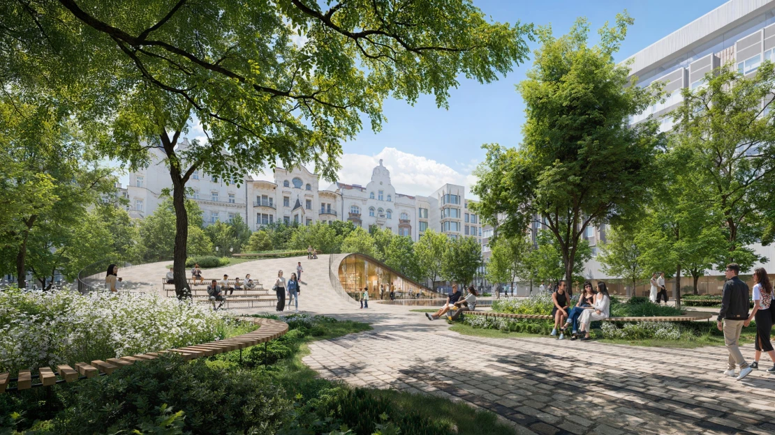 Náměstí před Fairmontem jako jeviště města. Zvítězilo dánské studio Adept