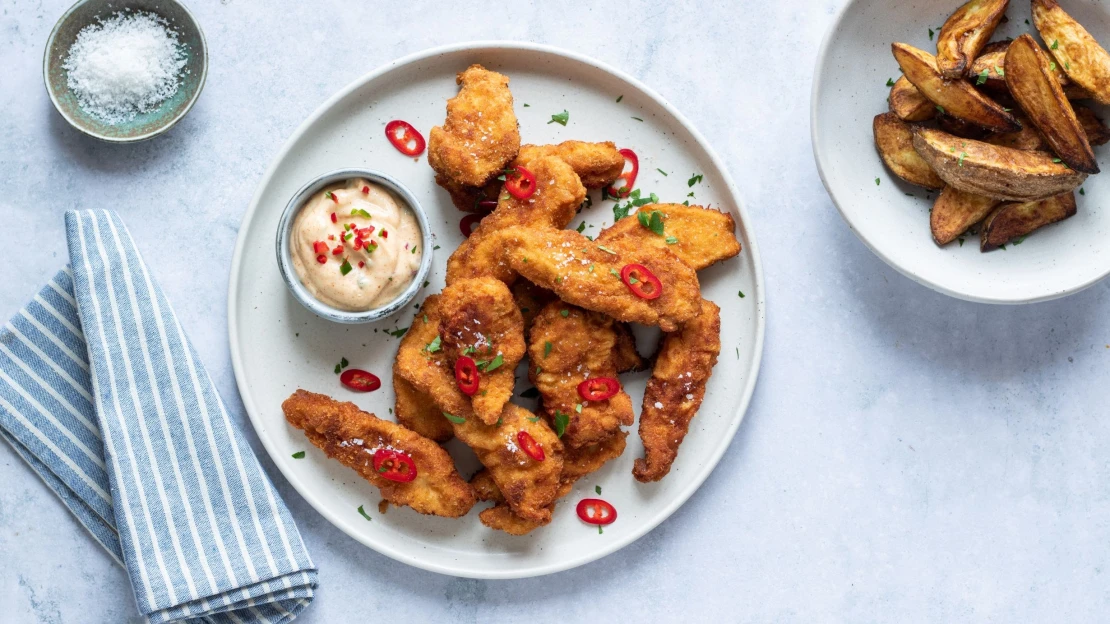 Pikantní & křupavé. Kuřecí stripsy s chilli majonézou vás nenechají chladnými