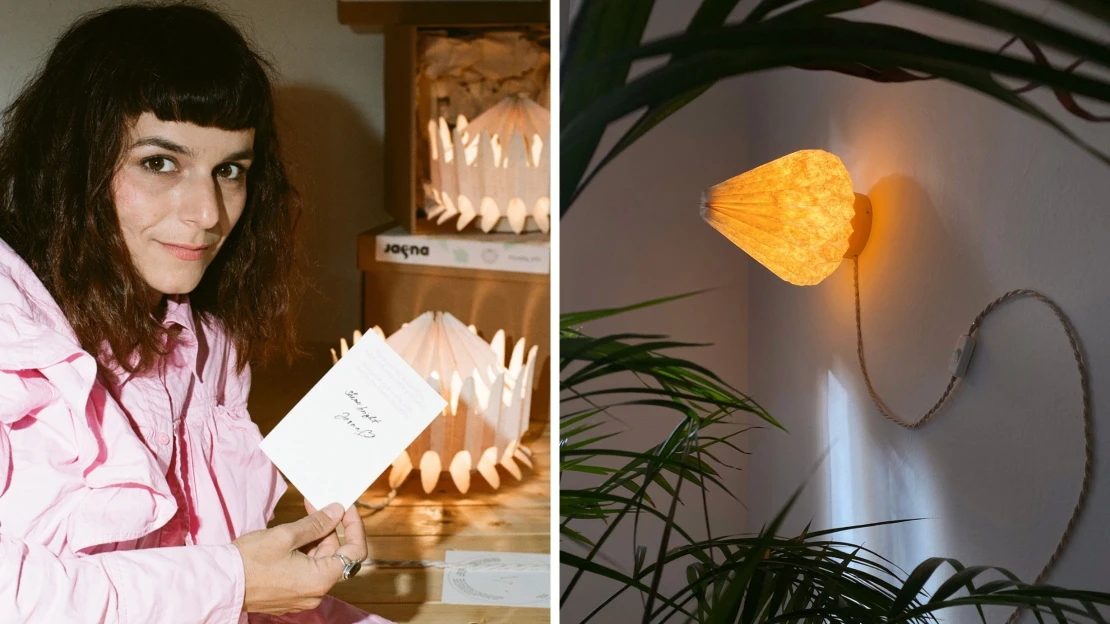 Světelná nika. Michaela Doležalová tvoří lampy z&nbsp;květin i&nbsp;pomerančových slupek