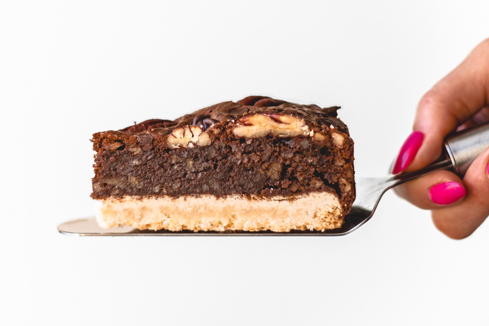 Pekanový koláč s čokoládou. Křehký dezert, co zmizí rychleji než vznikne