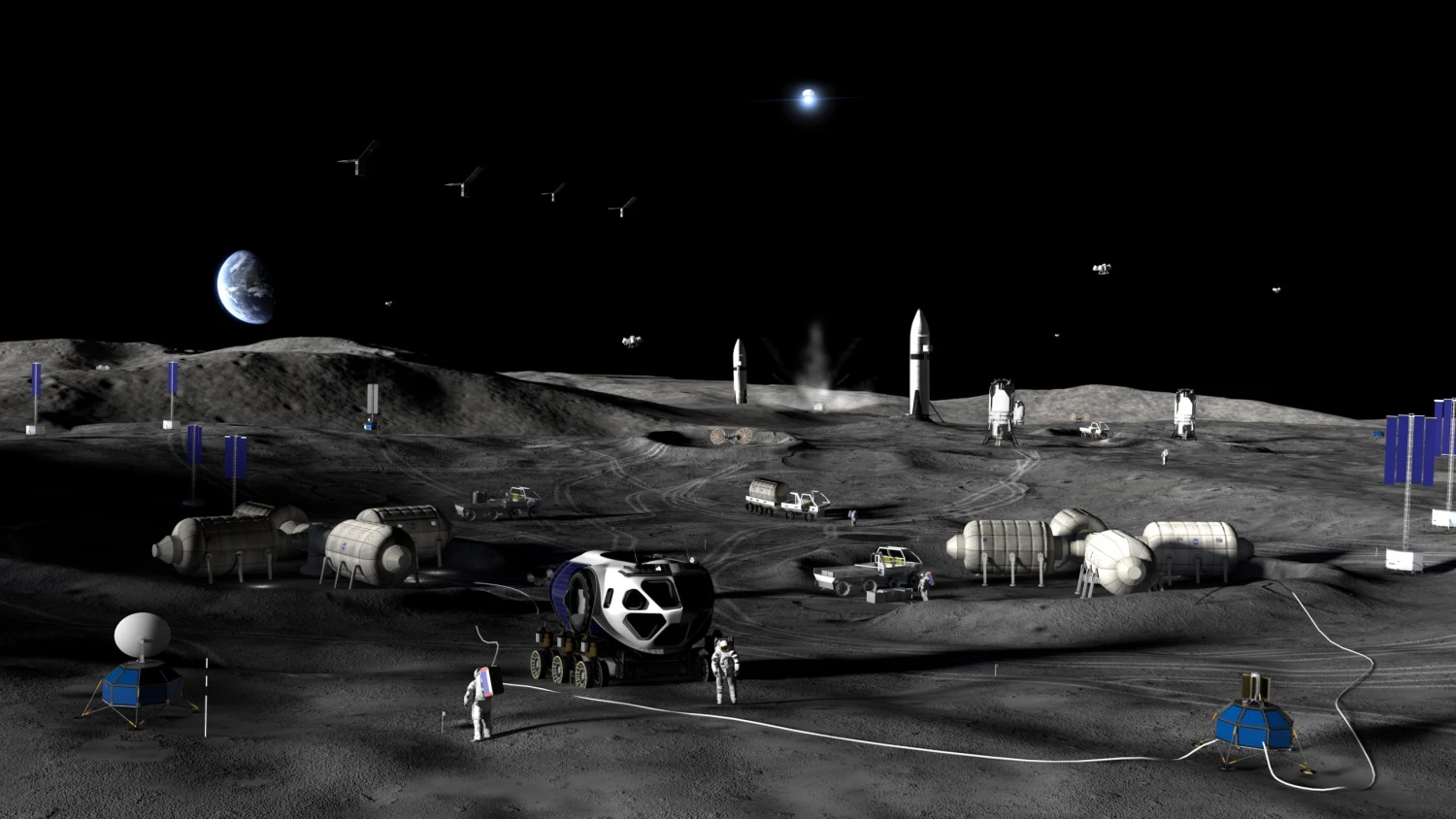 NASA se chystá stavět základnu na Měsíci. Pomůžou jí Jeff Bezos i&nbsp;Elon Musk