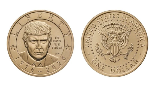 Trumpova tvář je na nové dolarové minci. Americká vláda tím porušila dvousetletou tradici