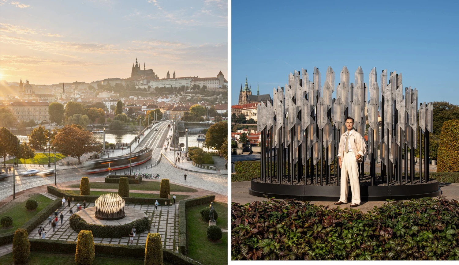 Rozsvítil náměstí Jana Palacha. Lidé si přejí, aby tu instalace zůstala, říká designér